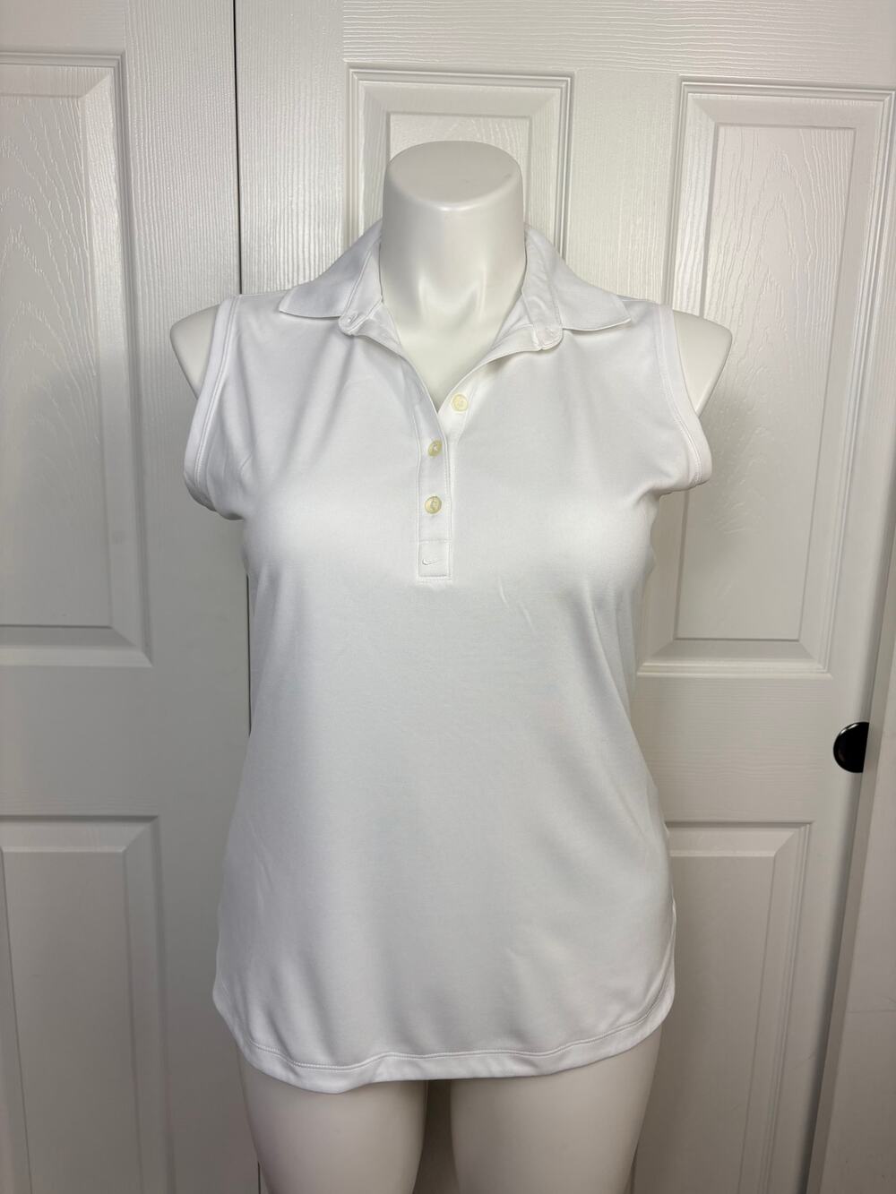 Nike Golf Tour Performance Women's Sleeveless Polo Dri-Fit White Size L
